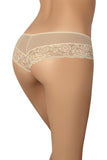 Elegant Lace-Trimmed Brazilian Panties in Flesh Color