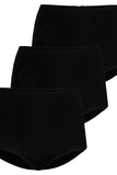 Classic High-Waisted Bamboo Panties 3-Pack in Black