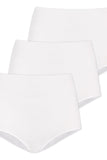 High-Waisted Bamboo Panties 3-Pack in White