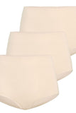 3-Pack Women's High-Waisted Bamboo Panties - Beige