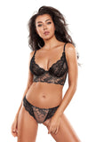 Lace-Embroidered Black Thong Brassiere for Seductive Elegance