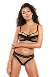 Unique Striped Soft Bra with Elegant Satin Straps