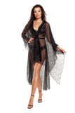 Enchanting Black Lace Pareo with Tulle Waistband