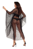 Enchanting Black Lace Pareo with Tulle Waistband