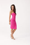 Elegant One-Shoulder Mini Dress with Leg Slit
