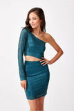 Elegant Asymmetrical Mini Dress with Cutout Detail