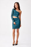 Elegant Asymmetrical Mini Dress with Cutout Detail