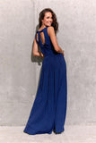 Glittering Brocade Maxi Dress with Back Tie and Slit