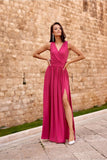 Shimmering Brocade Maxi Dress with Back Tie Detail