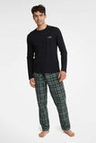 Men's Long Sleeve T-Shirt and Printed Pants Pajama Set