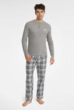 Men's Long Sleeve Pajama Set with Printed Pants