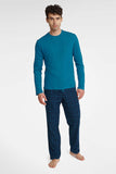 Men's Long Sleeve T-Shirt and Printed Pants Pajama Set