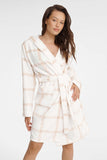 Printed Women's Bathrobe with Long Sleeves and Hood