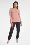 Chic Pink Two-Piece Women's Pajama Set for Comfort