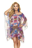 Colorful Loose-Fit Beach Tunic in Vibrant Pattern