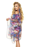 Colorful Loose-Fit Beach Tunic in Vibrant Pattern