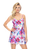 Elegant Satin Floral Nightgown with Adjustable Straps