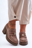 Stylish Women's Heeled Leather Half Shoes for Comfort