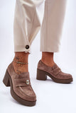 Stylish Women's Heeled Leather Half Shoes for Comfort