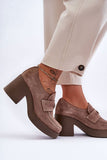 Stylish Women's Heeled Leather Half Shoes for Comfort