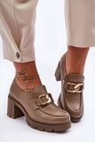 Stylish Mid-Heeled Natural Leather Shoes with Comfort Features