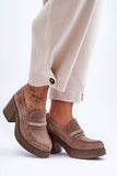 Stylish Women's Heeled Half Shoes in Natural Leather