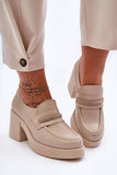 Stylish Women's Leather Heeled Half Shoes with Comfort Fit
