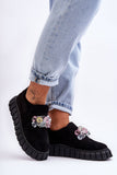 Stylish Slip-On Sports Shoes with Crystal Accents
