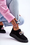 Stylish Slip-On Sports Shoes with Crystal Accents