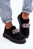 Stylish Slip-On Sports Shoes with Crystal Accents