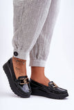 Natural Leather Women's Moccasins with Decorative Detail