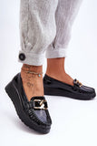 Natural Leather Women's Moccasins with Decorative Detail
