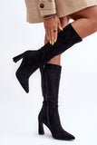 Chic Eco-Suede Women's Knee-High Boots with Zipper