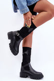 Eco-Friendly Mid-Calf Boots with Decorative Stripes