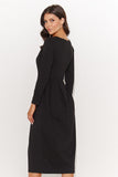 Casual Knee-Length Dress with Pockets and V-Neck