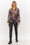 Women's Loose Fit Mesh Blouse with Heart Neckline