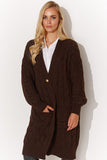 Cozy Plaid Cardigan Sweater with Gold Button Detail