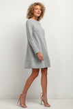 Trapezoidal Cut Knitted Dress for Autumn Comfort