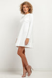 Trapezoidal Knitted Dress with Stand-Up Neckline
