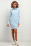 Chimney Neckline Sweatshirt Knit Dress with Pockets