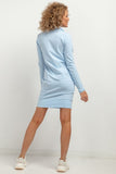 Chimney Neckline Sweatshirt Knit Dress with Pockets