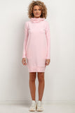 Cozy Sweatshirt Knit Dress with Chimney Neckline