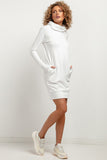 Chimney Neck Sweatshirt Dress with Pockets
