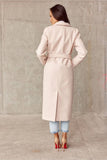 Tiered Waist Tie Coat with Pockets and Back Slit