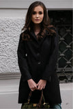 Tailored Single-Breasted Coat with Button Details
