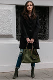 Tailored Single-Breasted Coat with Button Details