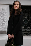 Tailored Single-Breasted Coat with Button Details