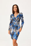 Convertible Dress with Buff Sleeves and Elegant Neckline