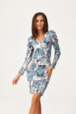 Convertible Dress with Buff Sleeves and Layered Neckline