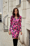 Convertible Dress with Buff Sleeves and Layered Neckline